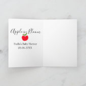Apple in bloom baby shower red apple name date  kaart (Binnen)
