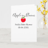 Apple in bloom baby shower red apple name date  kaart (Gele Bloem)