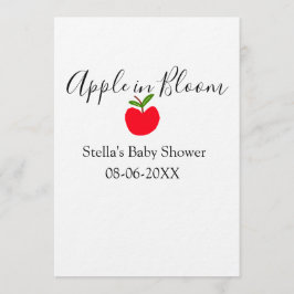 Apple in bloom baby shower red apple name date  kaart