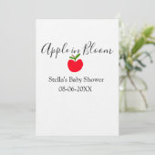 Apple in bloom baby shower red apple name date  kaart (Staand voorkant)