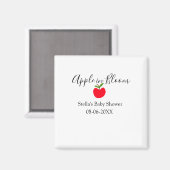 Apple in bloom baby shower red apple name date  magneet (Voorkant / Achterkant)