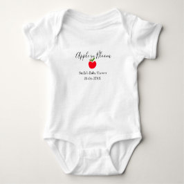 Apple in bloom baby shower red apple name date  romper