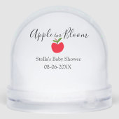Apple in bloom baby shower red apple name date  sneeuwbol (Achterkant)