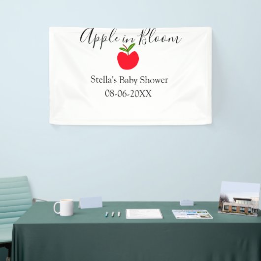 Apple in bloom baby shower red apple name date spandoek (Beurs)
