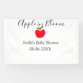 Apple in bloom baby shower red apple name date spandoek (Horizontaal)
