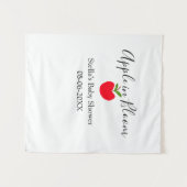 Apple in bloom baby shower red apple name date  wandkleed (Voorkant (horizontaal))