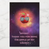 Apple in dankbare Galaxy Mini Wijnfles Labels Wijn Etiket (Enkel label)