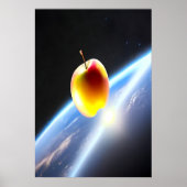Apple in de ruimte | AI Art Poster (Voorkant)