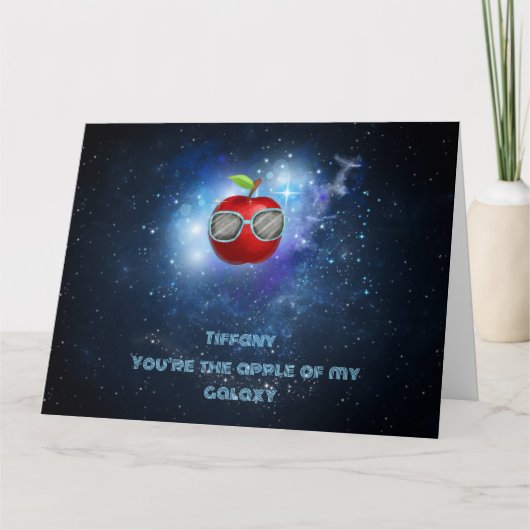 Apple in een dankbare Galaxy-bedankkaart Bedankkaart (Voorkant)