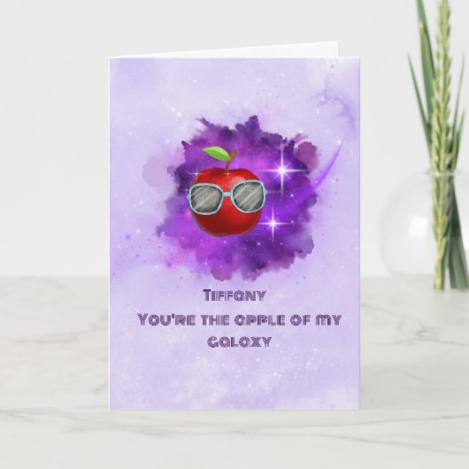 Apple in een dankbare Galaxy-bedankkaart Bedankkaart (Voorkant)