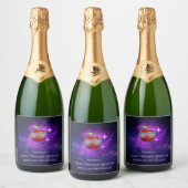 Apple in het dankbaar Galaxy Sparkling Wine Label Wijnetiket (Flessen)