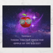 Apple in het dankbaar Galaxy Sparkling Wine Label Wijnetiket (Enkel label)