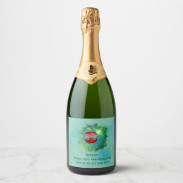 Apple in Thankful Galaxy Sparkling Wijnetiket