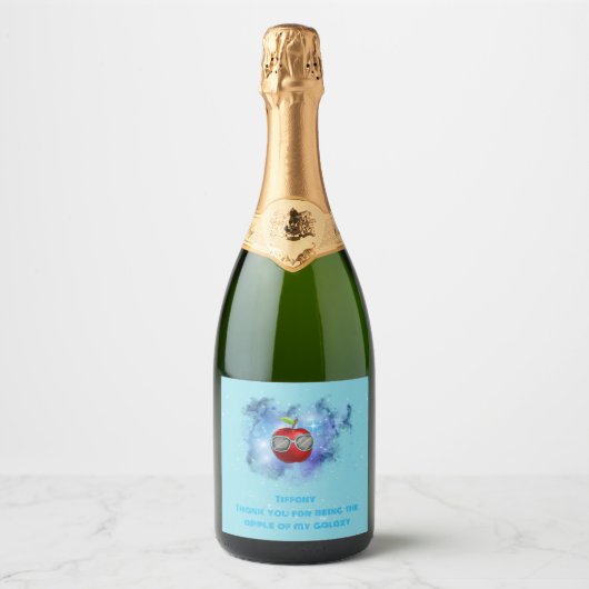 Apple in Thankful Galaxy Sparkling Wijnetiket (Voorkant)
