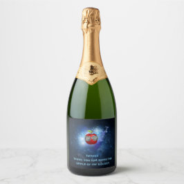 Apple in Thankful Galaxy Sparkling Wijnetiket