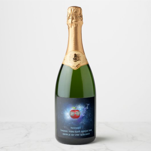 Apple in Thankful Galaxy Sparkling Wijnetiket (Voorkant)