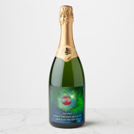 Apple in Thankful Galaxy Sparkling Wijnetiket (Voorkant)