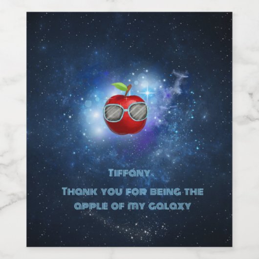Apple in Thankful Galaxy Wijn Etiket (Enkel label)