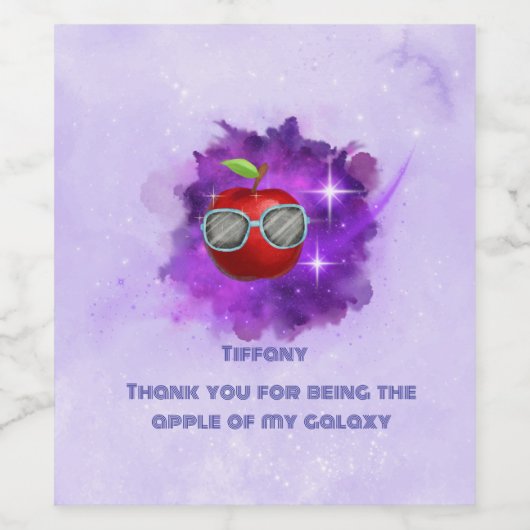 Apple in Thankful Galaxy Wijn Etiket (Enkel label)