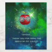 Apple in Thankful Galaxy Wijn Etiket (Enkel label)
