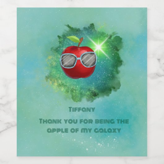 Apple in Thankful Galaxy Wijn Etiket (Enkel label)