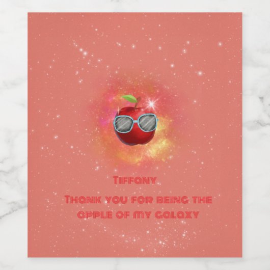 Apple in Thankful Galaxy Wijn Etiket (Enkel label)