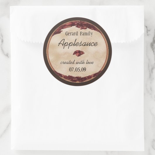 Apple inbliketiket 1 ronde sticker (Tas)