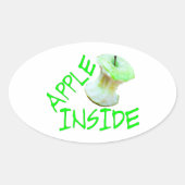 Apple Inside Ovale Sticker (Voorkant)