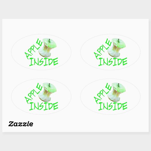 Apple Inside Ovale Sticker (Vel)