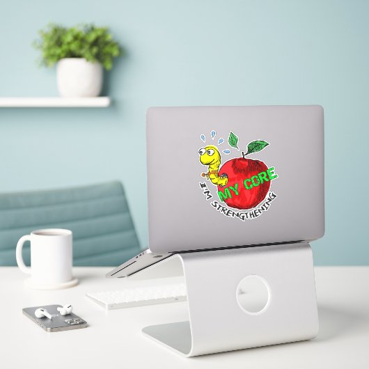 Apple invader sticker (Laptop op bureau)
