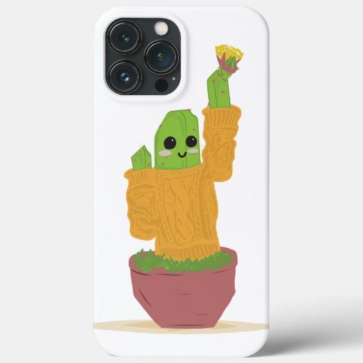 Apple iPhone 13 Pro Max Hoesje - Cactus in trui (Achterkant)