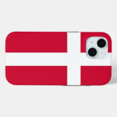 Apple iPhone 15 Case-Mate met Deense vlag Case (Achterkant (horizontaal))