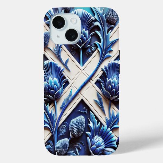 Apple iPhone 15 Case-Mate met Schotse distels Case (Achterkant)