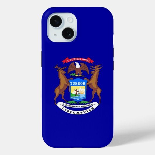 Apple iPhone 15 Case-Mate met vlag van Michigan Case (Achterkant)