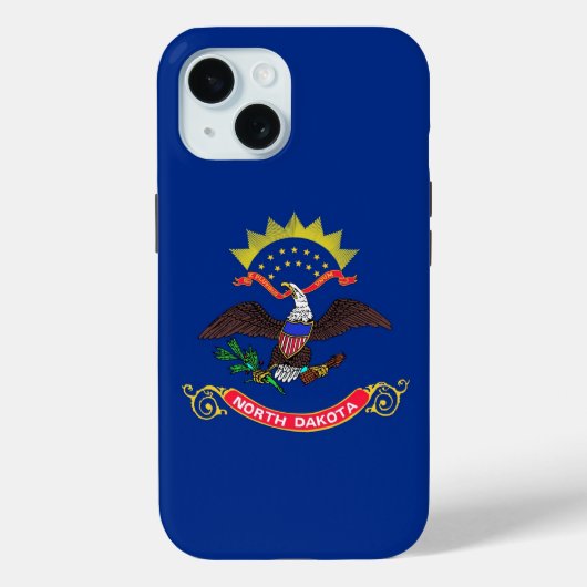 Apple iPhone 15 Case-Mate met vlag van North Dakot Case (Achterkant)