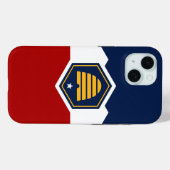 Apple iPhone 15 Case-Mate, Utah nieuwe staatsvlag Case-Mate iPhone Case (Achterkant (horizontaal))