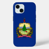 Apple iPhone 15 Case-Mate, Vermont State flag Case-Mate iPhone Case (Achterkant)
