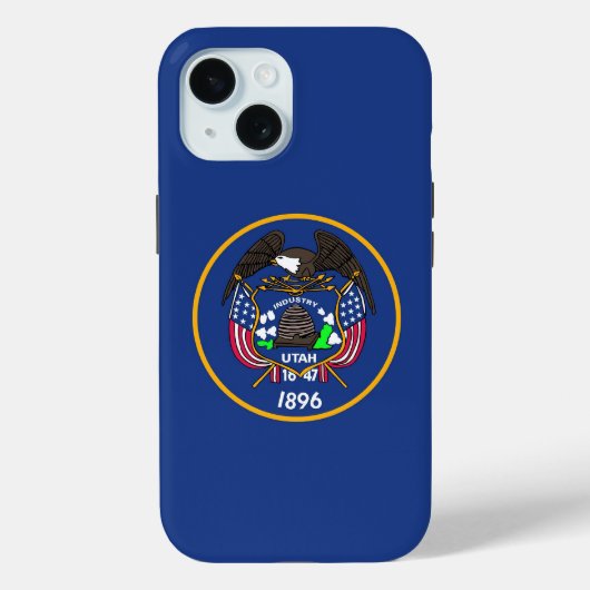 Apple iPhone 15 Case-Mate, vlag van Utah Case-Mate iPhone Case (Achterkant)