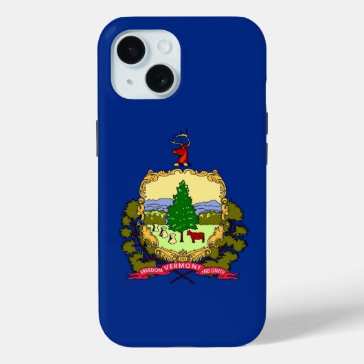 Apple iPhone 15 Case-Mate, vlag van Vermont Case-Mate iPhone Case (Achterkant)