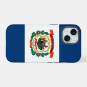 Apple iPhone 15 Case-Mate, vlag van West Virginia Case (Achterkant horizontaal)
