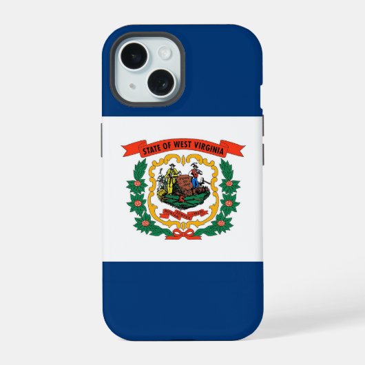 Apple iPhone 15 Case-Mate, vlag van West Virginia Case (Achterkant)