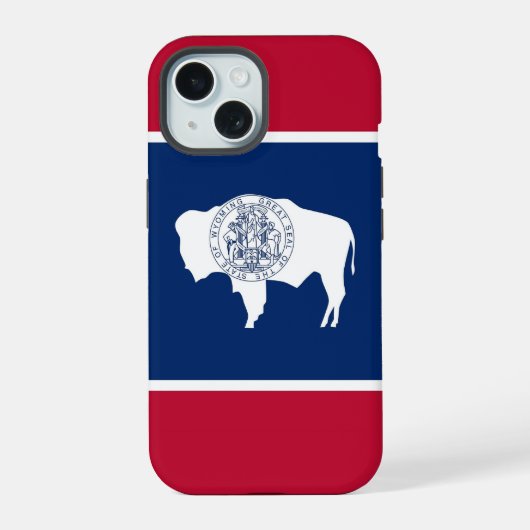 Apple iPhone 15 Case-Mate, Wyoming vlag Case (Achterkant)