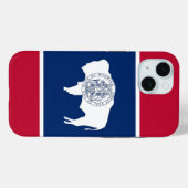 Apple iPhone 15 Case-Mate, Wyoming vlag Case-Mate iPhone Case (Achterkant (horizontaal))