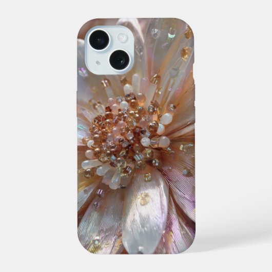 Apple iPhone 15 Crystal Bloemendesign Hoesje Case (Achterkant)