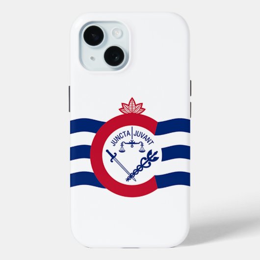 Apple iPhone 15 Hoesje-Mate met Cincinnati-vlag Case-Mate iPhone Case (Achterkant)