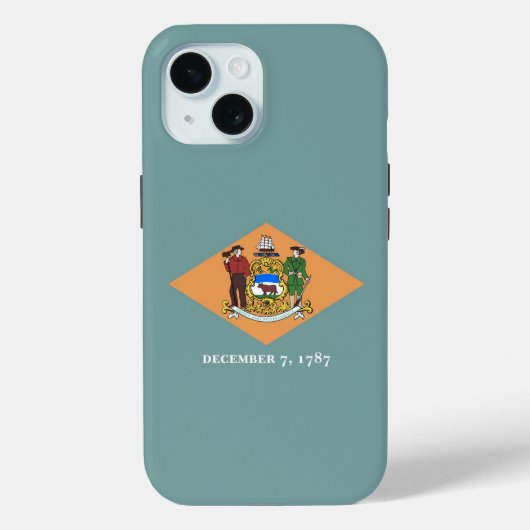 Apple iPhone 15 Hoesje-Mate met Delaware-vlag Case-Mate iPhone Case (Achterkant)