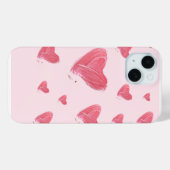Apple Iphone 15 Hoesje Roze Hart Ontwerp (Achterkant (horizontaal))
