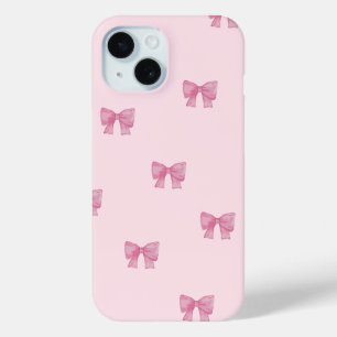 Apple Iphone 15 Hoesje Roze Lint Ontwerp.