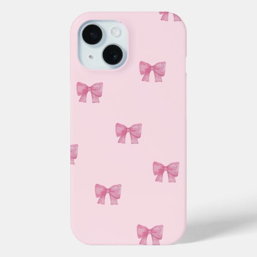 Apple Iphone 15 Hoesje Roze Lint Ontwerp. (Achterkant)