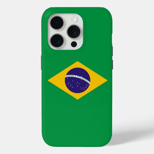 Apple iPhone 15 Pro Case-Mate, Braziliaanse vlag Case-Mate iPhone Case (Achterkant)